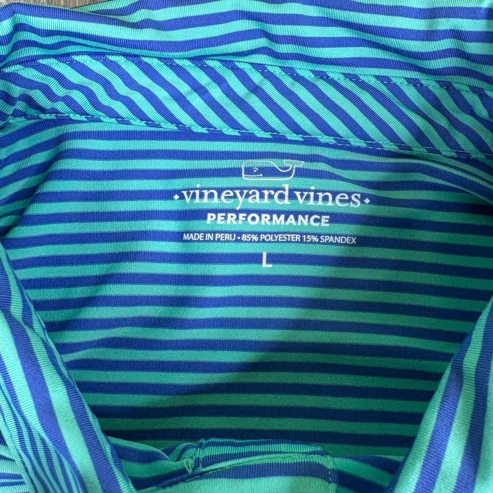 Vineyard Vines Performance Polo Golf Shirt Striped Short Sleeve Men Large Bundle - Picture 12 of 13